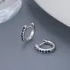 Moda Nova 2025 Simples Azul Diamante Zircônia Ear Cuffs de Alta Qualidade Criativos Exquisitos Ear Cuffs Brincos para Mulheres Estilo Argola