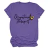 Terapeuta ocupacional Amazon Wish sitio independiente de moda versátil camiseta de mujer de cuello redondo y manga corta