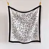 Pañuelo Cuadrado Grande de Seda Oblicua Estilo Británico 90 Estampado de Cebra Seda Moda Bufanda Chal Versátil