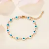 Pulsera de Ojo Tohm Personalizada Moderna de Acero Inoxidable Dorado de 18 Quilates Pulsera de Acero de Titanio Colorida de Moda con Goteo de Aceite