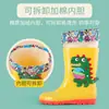 Botas de chuva infantis de cano médio para meninas de 6 a 12 anos, botas de chuva quentes de inverno com forro de fleece para bebês, antiderrapantes, impermeáveis e acolchoadas