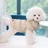 Chaleco de algodón para mascotas de color macarrón, chaleco de tracción para exteriores de otoño e invierno para perros, abrigo de algodón impermeable universal para mascotas