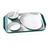 Prato de Melamina Kaiba Prato Comercial para Fast Food Cantina Escolar Restaurante Imitação de Porcelana Rolinhos de Arroz Macarrão Frito Conjunto de Louça