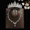 Coroa elegante de noiva Mori Super fada cocar conjunto de três peças novo colar acessórios de casamento brincos de aniversário casamento mulheres