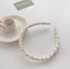 Tecido fresco pequeno cor creme plissado simples faixa de cabelo cor doce faixa de cabeça design INS acessórios de cabelo da moda