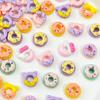 Comida fofa jogar rosquinha Dos desenhos animados Nail Art Jóias Rosto Brilhante Estéreo Macaron Cor Urso DIY Desgaste Acessórios de armadura