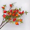 Enfeites de Flor de Romã Artificial, Galhos de Caqui, Flores Secas, Decoração Floral para Mesa de Jantar da Sala de Estar, Alta Simulação