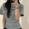 40 peças de camisetas slim-fit de algodão de seda legal 1*1, estilo nicho, tops femininos de verão simples estilo coreano, gola redonda, manga curta
