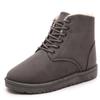 Invierno Estilo Coreano Estudiante Botas de Nieve Botines para Mujer Caña Corta Botas para Mantener el Calor con Cordones Zapatos de Mujer Tacón Plano Botas de Algodón Martin de Moda