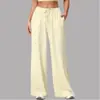 Pantalones largos de forro polar cepillado transfronterizos, pantalones casuales holgados de pierna ancha para mujer, pantalones largos elásticos con cordón para deportes al aire libre y fitness al por mayor
