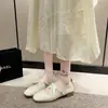 Novos Sapatos Rasos de Salto Baixo Estilo Francês para Mulheres Verão e Outono 2025, Modernos e Versáteis, Sapatos Mary Jane Delicados e Femininos