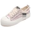 Paul Frank/Mono Pequeño Pequeña Fragancia Cuadros Moda Casual Más Fácil de Combinar Zapatos de Lona de Caña Baja para Mujer Zapatos Deportivos