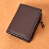 Billetera para hombre de piel de vaca de primera capa europea y americana, tarjetero Airtag, protección RFID antirrobo, tarjetero con cepillo antirrobo, billetera de cuero retro