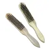Cepillo de Alambre de Acero con Mango de Madera Cepillo de Alambre de Cobre para Eliminación de Óxido, Limpieza, Pulido y Limpieza de Artefactos; Cepillo con Forma de Cuchillo para Pulir; Grado Industrial
