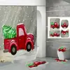 Ventas directas de fábrica, el más vendido en comercio electrónico de Amazon, cortina de ducha partitionadora de baño impermeable de poliéster con estampado digital, temática navideña