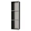 Gabinete de baño montado en la pared de acero inoxidable de lujo ligero estilo europeo, gabinete de almacenamiento de tres niveles con luces para el dormitorio