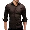 2026 Nueva Camisa de Manga Larga para Hombre de Comercio Exterior Amazon, Nueva Camisa de Manga Larga Sólida Simple de Negocios Profesional Ajustada