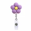 Mais Vendido Transfronteiriço Borracha Macia Criativo Tema Floral Personalizado Retrátil Crachá Fivela Easy-Pull Porta-Crachá