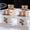 Decoración de Pastel de Oso de Confesión Sentado para el Día de San Valentín Chino 2025 Adorno de Acrílico Pareja de Amor Enchufe de Confesión