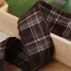 Cinta de encaje a cuadros con bloques de color estilo academia Lazo hecho a mano DIY Accesorio para el cabello Lolita Correa decorativa para ropa, zapatos y sombreros