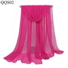 Bufanda de baile de georgette suave para mujer, de color liso, para entrenamiento corporal