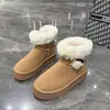 Botas de Nieve para Mujer Estilo Coreano Más Terciopelo Suela Gruesa Cálidas de Algodón Cortas al Tobillo Moda Felpa Engrosada Invierno 2026