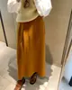 Falda de Punto con Cintura Elástica Alta para Mujer, Figura de Pera, Otoño e Invierno 2025, Nueva, de Longitud Media, Suave y Sedosa, Falda de Cadera con Caída
