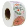 Al por mayor 2.5cm Flores Gracias por Comprar Artesanías Hechas a Mano Pegatinas Serie de Regalos Pegatinas Adhesivas Etiquetas