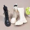 Botas femininas, novo modelo outono 2026, estilo coreano de cano alto, estilo britânico, botas estilo Martin, botas de couro de princesa, botas longas para meninas