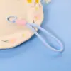 Pin Frijol Tejido a Mano Corto Lanyard para Llaves Llavero de Muñeca Simple Colgante de Bolsa de Color Material Accesorios