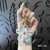 Chaveiro Estilo Ins Flor Transparente com Glitter Pingente Fofo Romântico Flor de Cerejeira Decoração de Bolsa Pequeno Presente Venda por Atacado