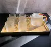 Mini Tetera de Vidrio Estilo Retro Pequeña Resistente a Altas Temperaturas con Filtro Infusor de Té Transparente Juego de Tetera Kung Fu