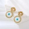 Pendientes de ojo de diablo creativos europeos y americanos para mujer, pendientes de gota de aceite de resina de alta gama que combinan con todo, pendientes de diseño de nicho de moda.