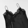 Nuevo Vestido de Encaje con Abertura de Seda Sintética de Primavera y Verano de Amazon con un Diseño Elegante y Correas Satinadas Elegantes