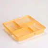 Caja de embalaje de pastel de luna de mediados de otoño en stock, lata cuadrada de doble capa para galletas, caja vacía, caja de regalo hecha a mano para hornear de color sólido
