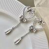 Brincos de zircônia amor femininos brincos de pino de diamante completo temperamento leve luxo nicho design sentido brincos de borla de alta qualidade