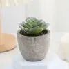 Pote artificial de polpa de papel com flocado, vaso para suculenta, decoração de flor para mesa de casa, decoração de escritório, planta de polpa transfronteiriça