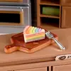 Comida en miniatura de resina para jugar con arcoíris, mousse, pastel, crema y pegamento, material de bricolaje, accesorios para la casa de los niños