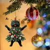 Gatito Transfronterizo con Árbol de Navidad Adecuado para Llavero Bolsa Espejo Retrovisor del Coche Colgante de Mochila
