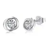Pendientes de Plata de Ley S925, Elegantes y Sencillos, Versátiles para Bodas, Incrustados con Diamantes Simulados, Regalo de San Valentín, Suministro para Transmisiones en Vivo