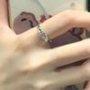 Anillo de piedra lunar irregular con ondas geométricas, unisex, con apertura ajustable y combinable, ideal para hombres y mujeres, regalo de lujo ligero.