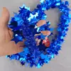 Decoração de Natal Cor Sólida Estrela de Cinco Pontas Fita de Lantejoulas Guirlanda Tiras Coloridas Densas Artigos de Decoração para Festa de Feriado Enfeites para Pendurar