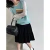 Colete em tricô de lã macio e fofo LUXI em camadas para mulheres, estilo coreano outono 2026, versátil colete de tricô top ss1088