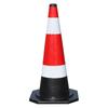 Cono de carretera de goma de 70 cm cono reflectante cono con anillo de elevación cono barril cono de helado cono de aislamiento columna de advertencia barrera de seguridad cono triangular