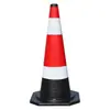 Cono de tráfico de goma de 70 cm, cono reflectante, con anillo de elevación, cono redondo, cono de helado, cono de aislamiento, poste de advertencia, barrera de seguridad, cono triangular