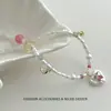 Collar de cadena para la clavícula con colgante de perla y cereza, suave y amoroso, versátil, de alta gama, lujo ligero, exquisito, único, elegante y con estilo