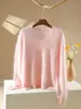 Suéter de Tricô Liso com Decote V Escovado para Mulheres, Macio e Quente, Caimento Justo, Emagrecedor, Top Pulôver Camada Base para Outono e Inverno