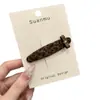 Pinza para el Cabello de Felpa Marrón Estilo Coreano con Perlas, Pinza Lateral de Gama Alta, Pinza BB para Melanina, Horquilla para Mechones Sueltos de la Frente
