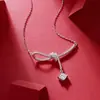 Colar de Prata 925 Moissanita Corrente para Clavícula Feminina Moda Pingente Geométrico Luxo Leve Corrente de Pescoço de Alta Qualidade Atacado em Estoque