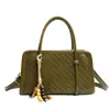 Bolsa de mão de couro encerado de alta qualidade para mulheres, nova coleção 2026, padrão trançado texturizado, bolsa quadrada pequena, bolsa transversal retrô outono/inverno
